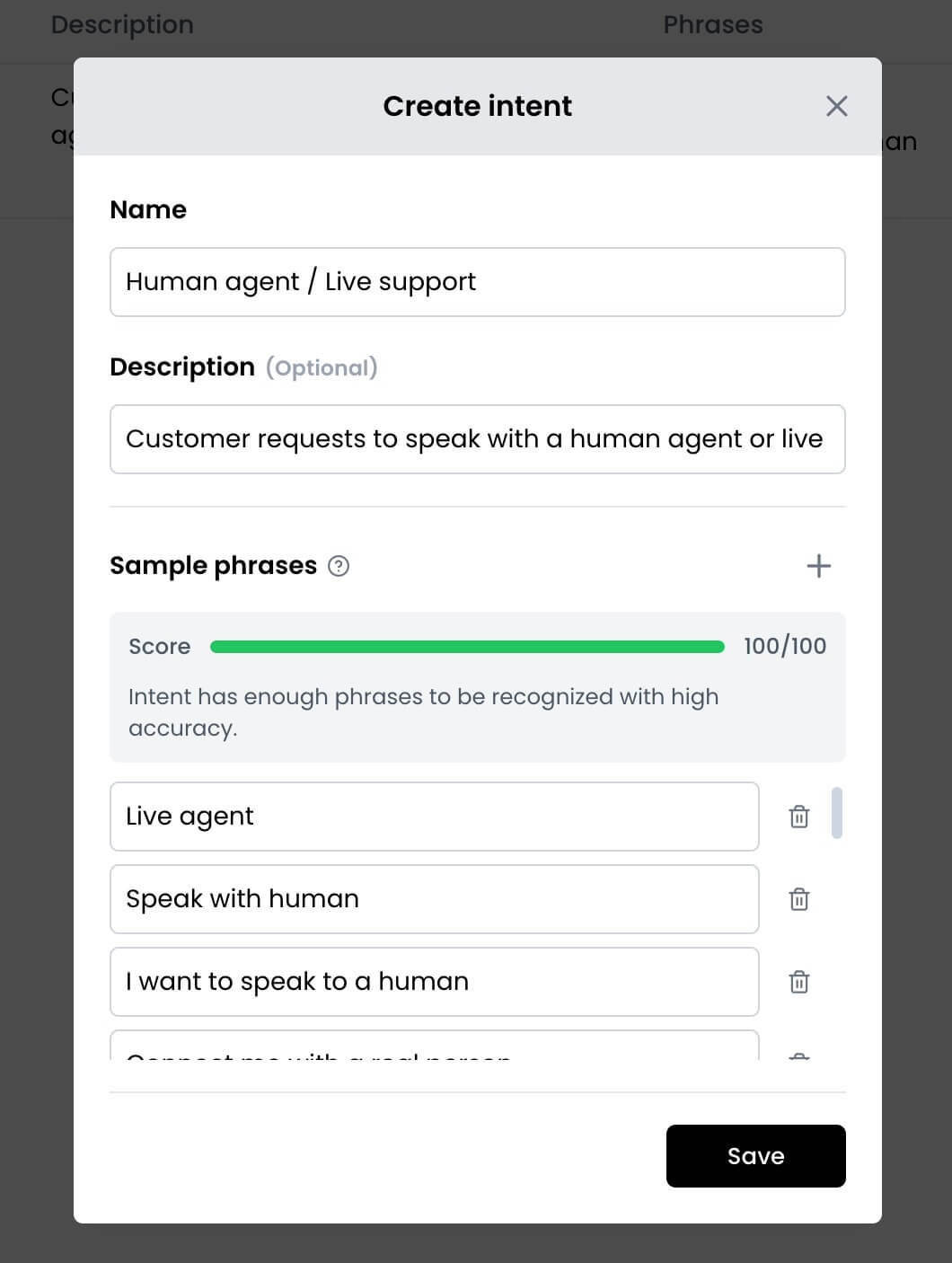 Edit intent details