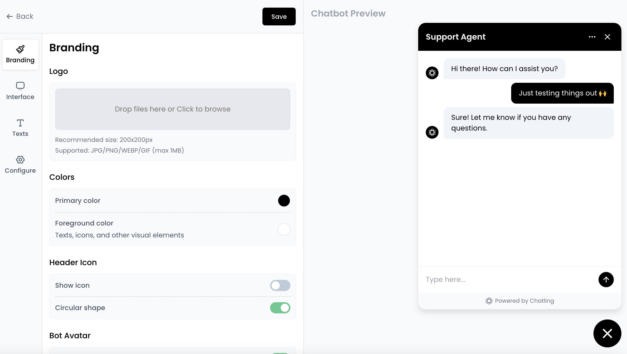Widget appearance customization